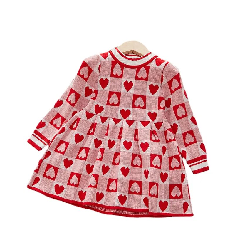 Kids Girls Fashionable Print Skirt Princess Sweater Dresses childrensterritory