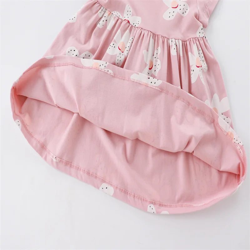 Kids Girls Soft Cotton Cartoon Print Summer Casual Dress
