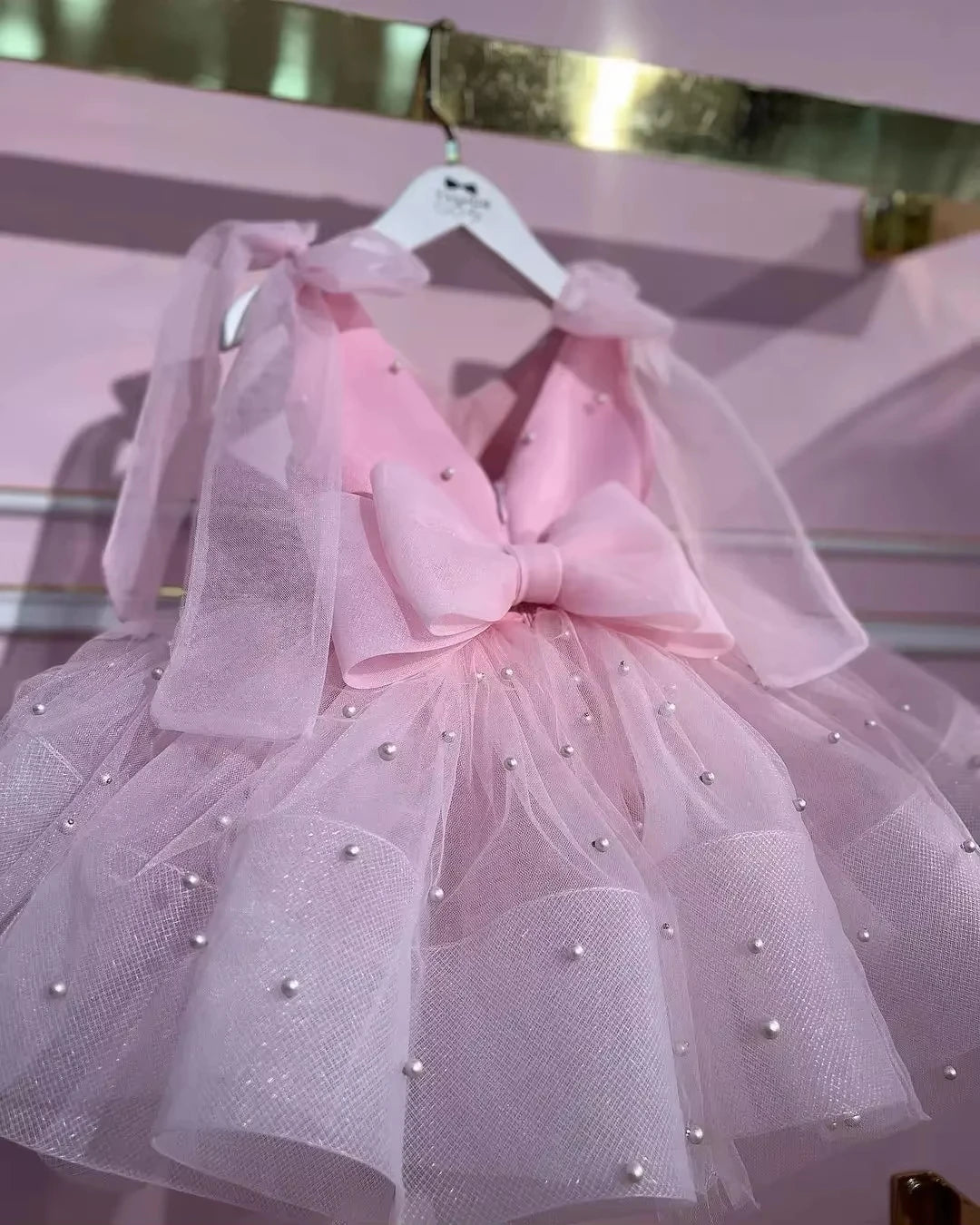 Kids Girls Pearls Decorating Puffy Wedding/Birthday Party Dresses childrensterritory