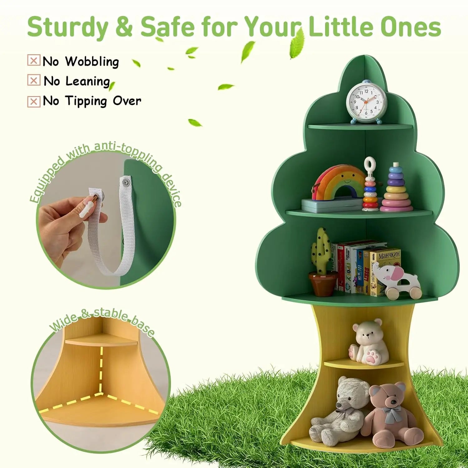 Multi-Functional Tree Design Bookshelf For Kids' Room