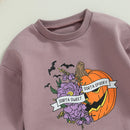 Baby Girl Letters Pumpkin Print Halloween Bodysuit