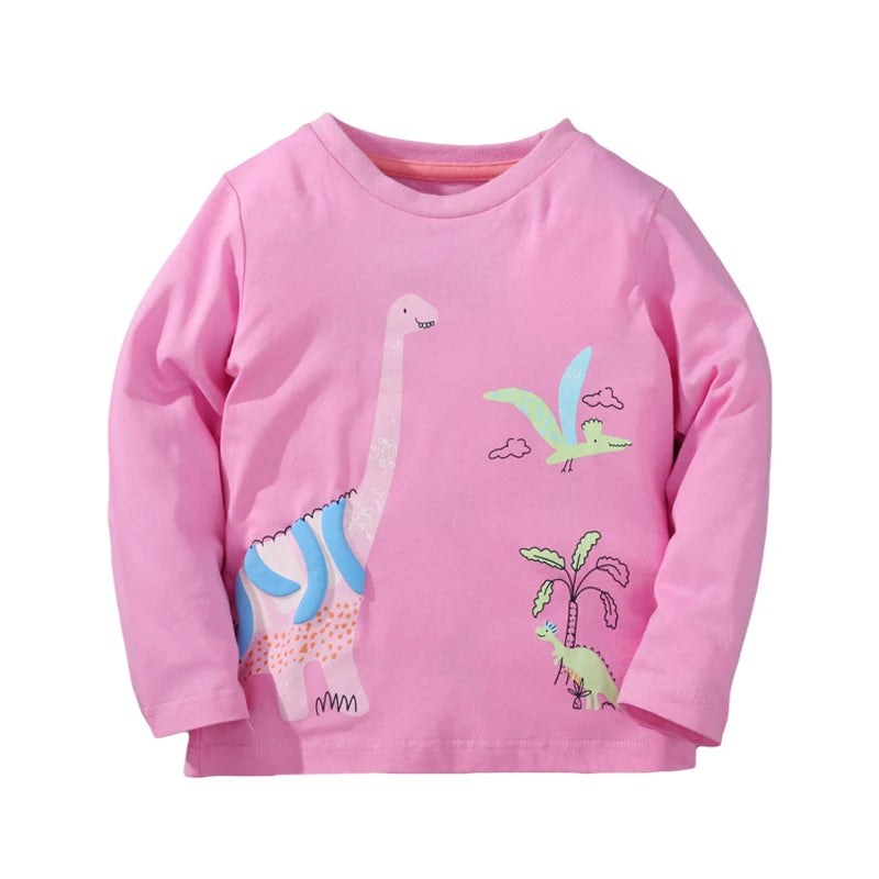 Little Girls Long Sleeves Cartoon Design Autumn Tops childrensterritory
