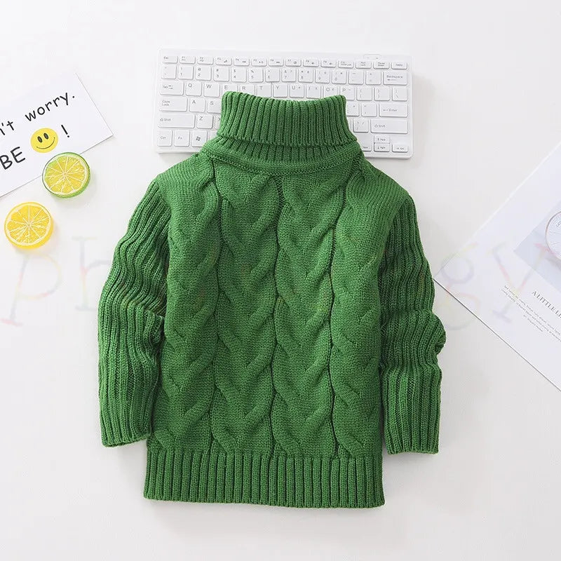 Kids Boy Girl Thick Knitted Turtleneck Sweaters childrensterritory
