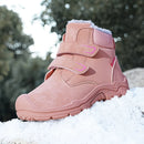 Kids Suede Fashion High Top Hook And Loop Warm Shoes childrensterritory