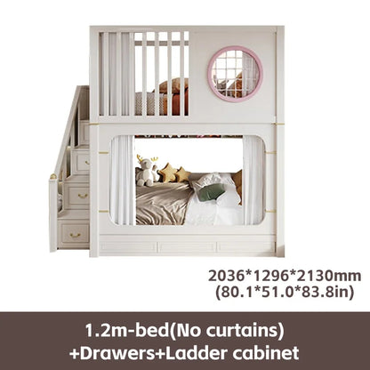 Solid Wooden Multifunctional Kids Bunk Beds with Ladder childrensterritory