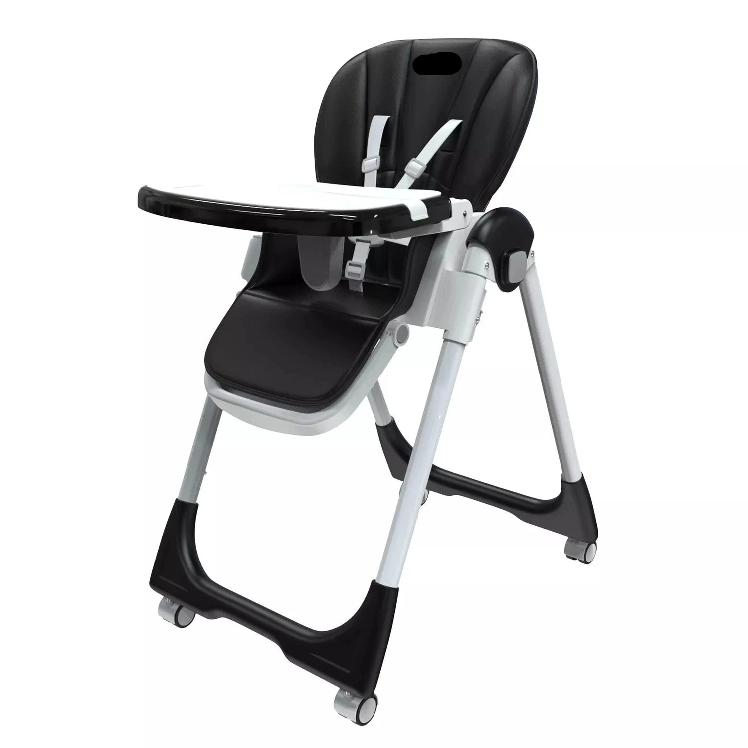 Adjustable Baby PU Leather High Chair with Removable Tray childrensterritory