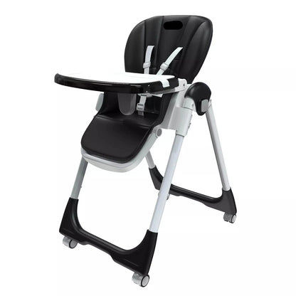Adjustable Baby PU Leather High Chair with Removable Tray childrensterritory