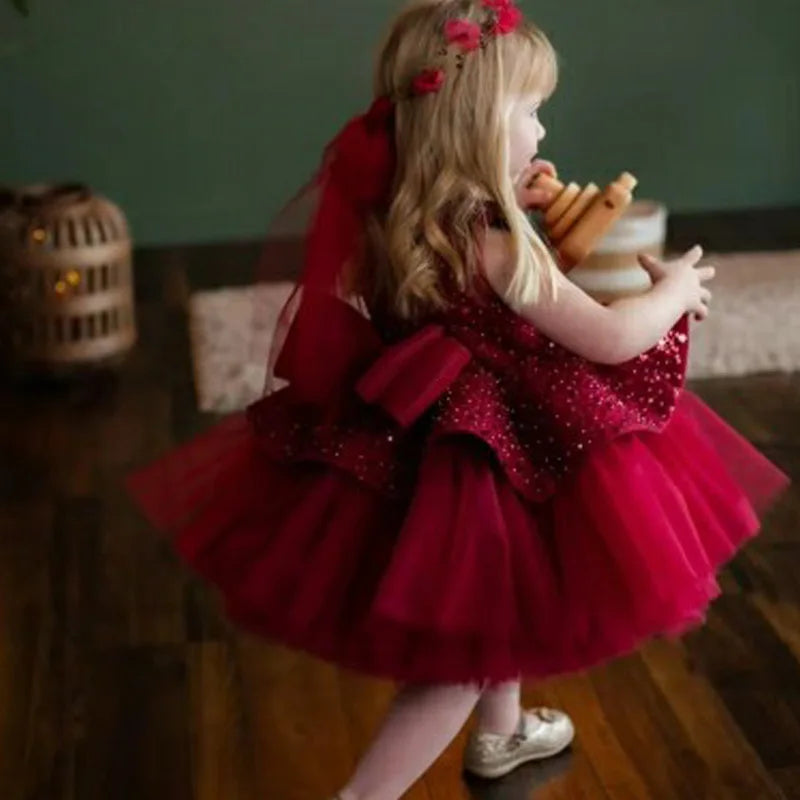 Lalic Beadings Design Tiered Tulle Flower Girl Dresses childrensterritory