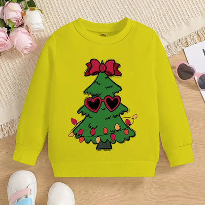 Kids Solid Colors Christmas Graphics Hoodless Sweatshirt childrensterritory
