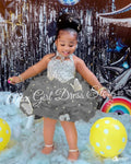 Sleeveless Flower Design Birthday Party Dresses childrensterritory
