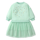 Kids Girls Warm Fleece Long Sleeves Mesh Dresses childrensterritory