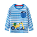 Kids Boys Cartoon Dinosaur Excavator Design T-shirt childrensterritory