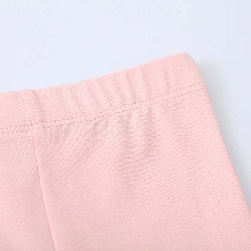 Rainbow Flower Print Cotton Pink Leggings For Kids Girls childrensterritory