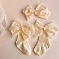 Bow Lace Design Baby Princess Cotton Socks and Headband Set