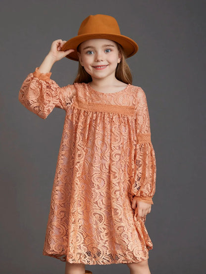 Kids Girls Bohemia Style Lace Design Summer Party Dresses