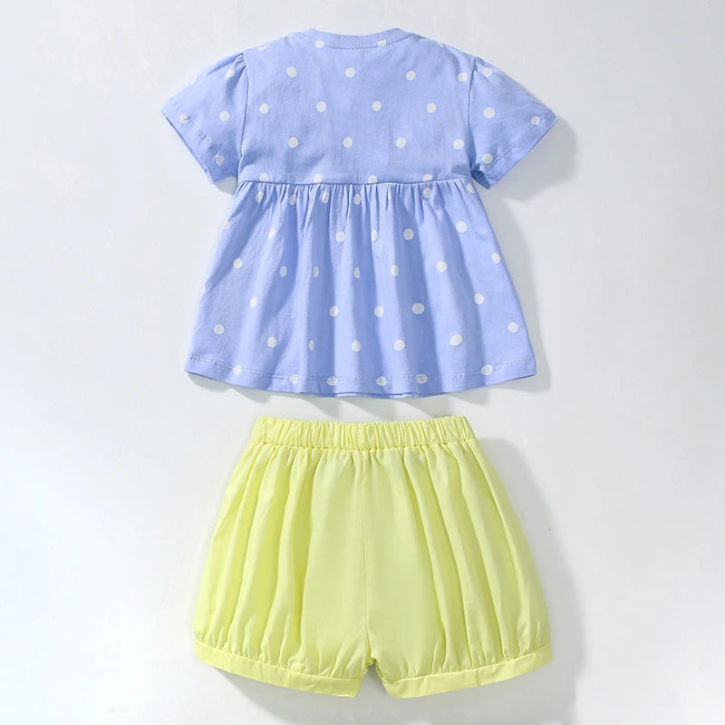 Cartoon Pineapple Print Kids Girls Summer Clothing Set childrensterritory
