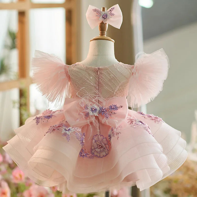 Baby Girl Fluffy Designer Birthday Party Dresses childrensterritory
