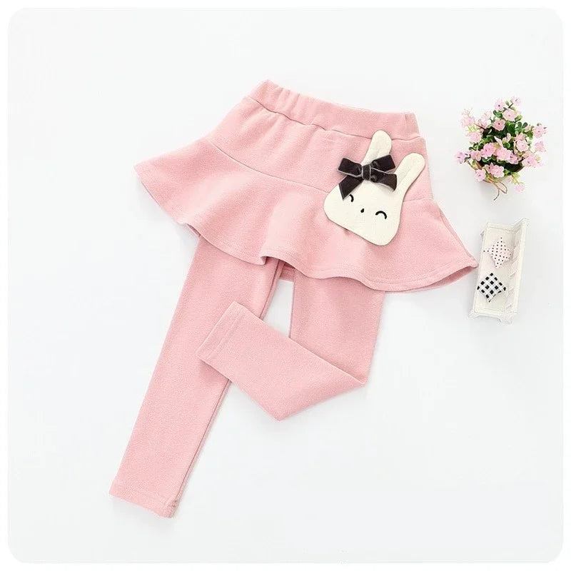 Kids Girls Lace Design Slim Skirt Trousers