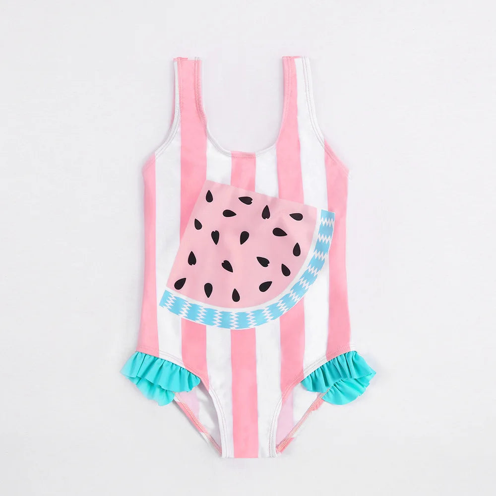 Little Girls Printed One-Piece Summer Swimsuit