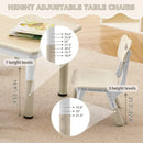 Durable Kids Study Table and Chairs Set with Adjustable Height