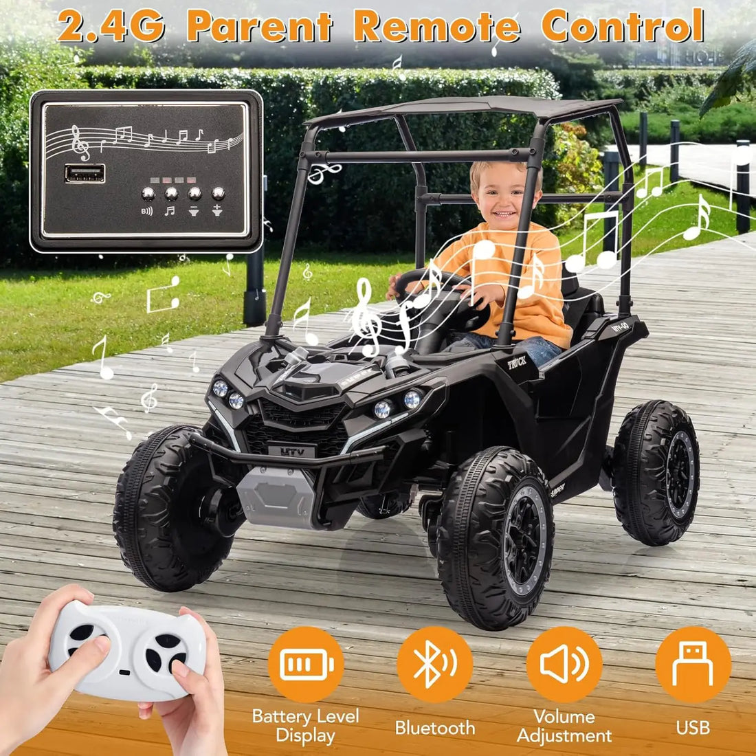 Kids Electric 24V Remote Control Ride on Car with Safety Belt childrensterritory