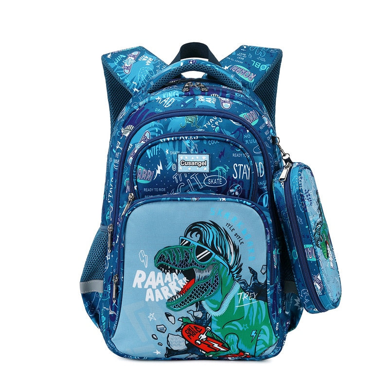 Dinosaur Print Kids Backpack Set with Lunch Box Pencil Case childrensterritory