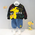 Cartoon Design Baby Boy Color Blocking 2PC Casual Clothes Set childrensterritory