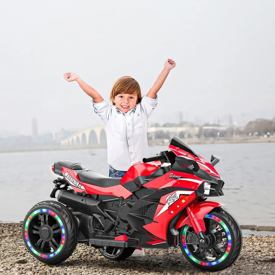 Light-Wheeled, 12V Electric Ride-on Motorcycle for Kids
