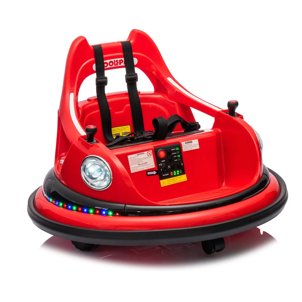 12V RC Ride on Bumper Car with LED Lights, Bluetooth