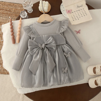Girls’ Elegant Party Dresses With Bow Design