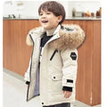 Kids Zipper Hooded Warm Jackets With Fur Design childrensterritory