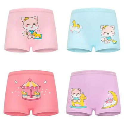 10PC Soft Cotton Cartoon Print Breathable Briefs for Girls childrensterritory