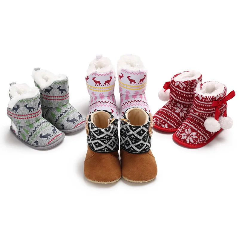 Baby Boys Girls Fluffy Fleeceed Warm Winter Boots