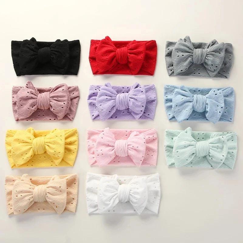 Hollow-Out Bowknot Kids Girls Embroidery Hair Bands