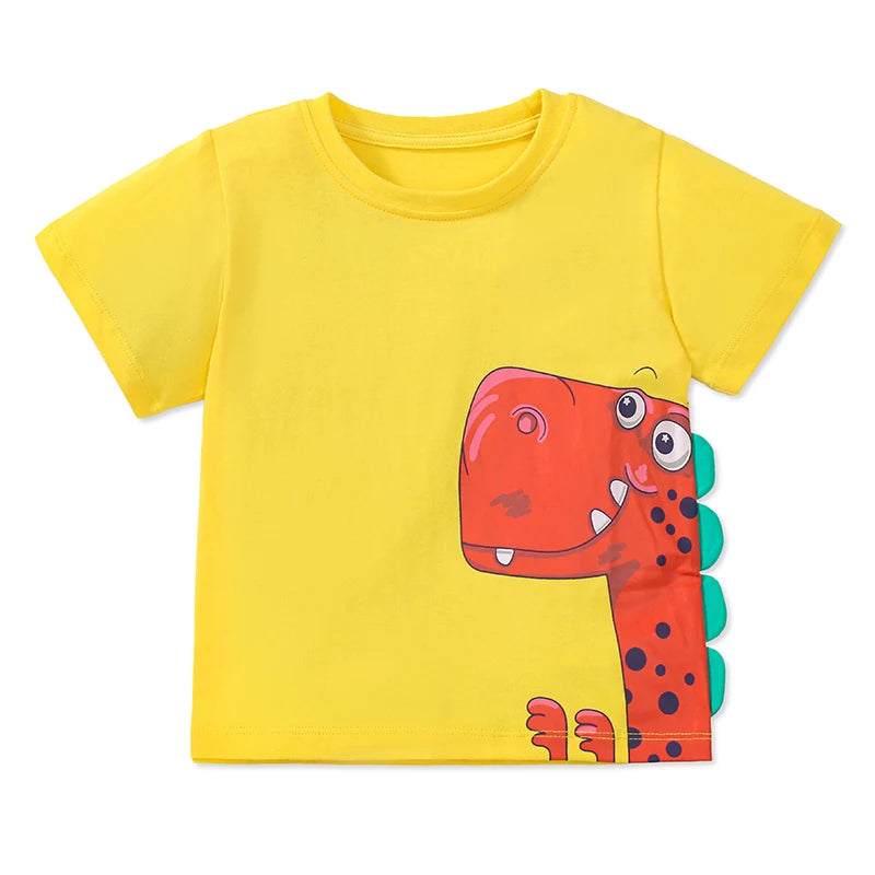 Kids Boys Stereoscopic Dinosaur Print Summer T-shirts childrensterritory