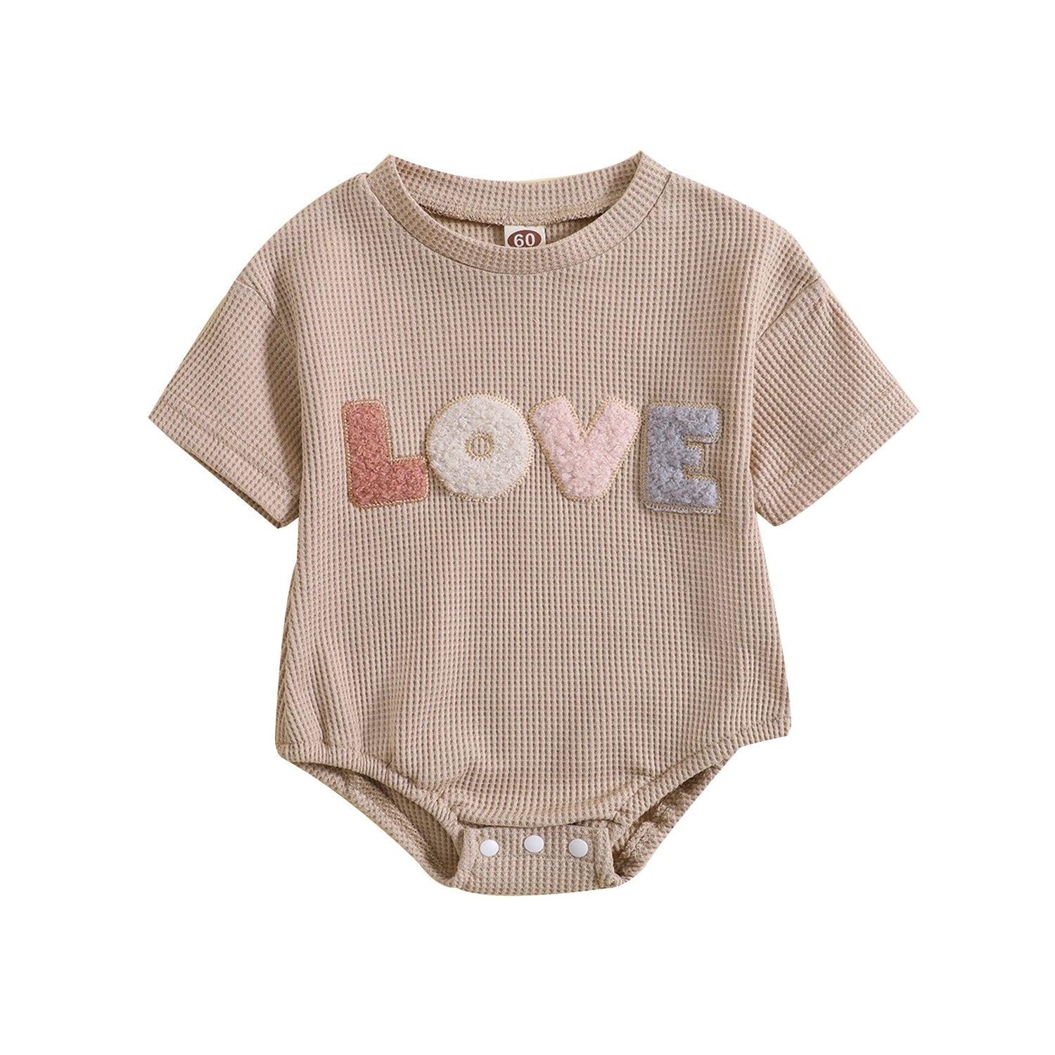 Love Embroidery Baby Unisex Summer Bodysuit childrensterritory