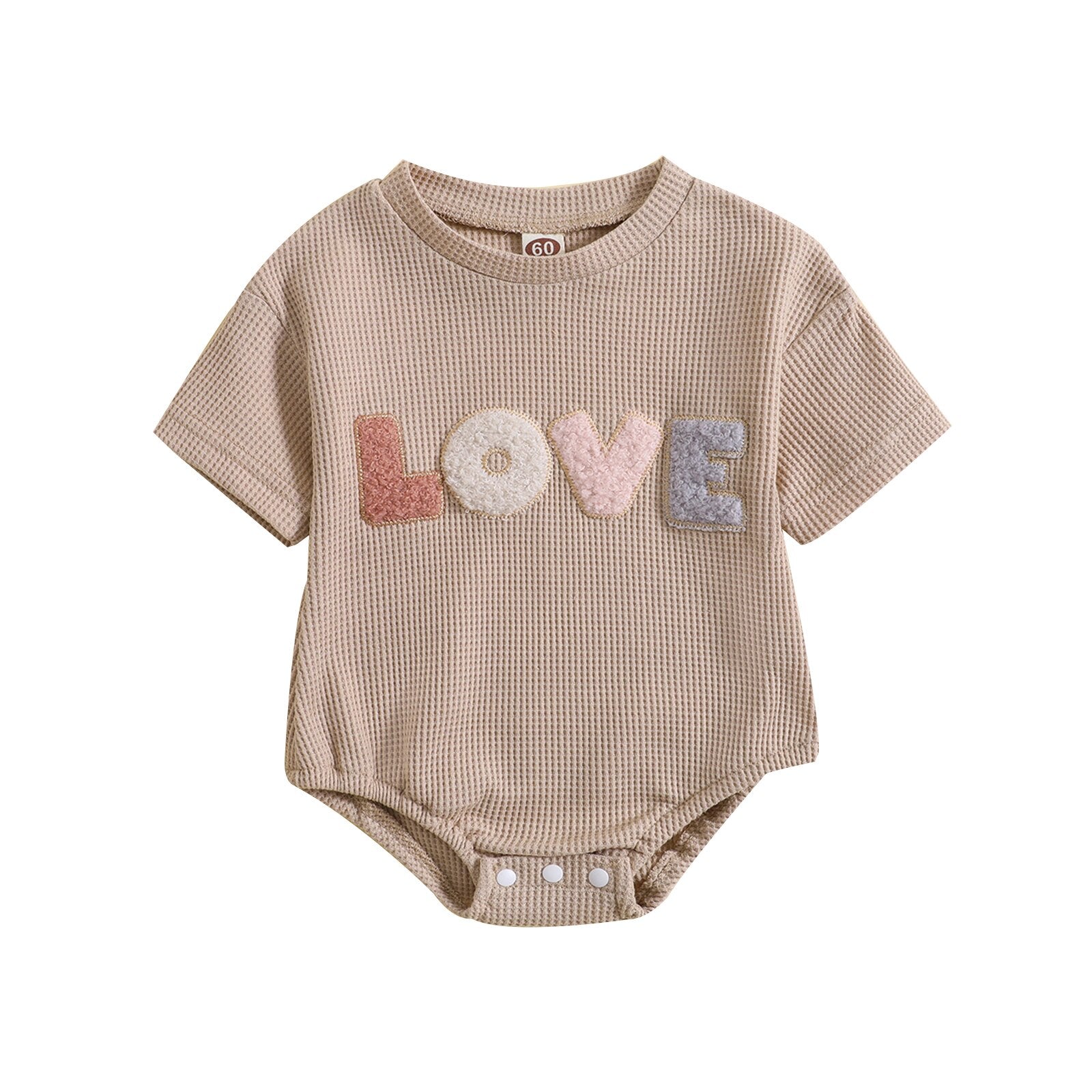 Love Embroidery Baby Unisex Summer Bodysuit childrensterritory