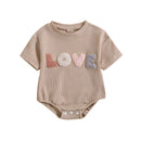 Love Embroidery Baby Unisex Summer Bodysuit childrensterritory