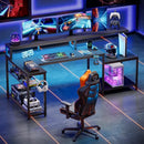LED Computer Desk with Long Monitor Stand childrensterritory