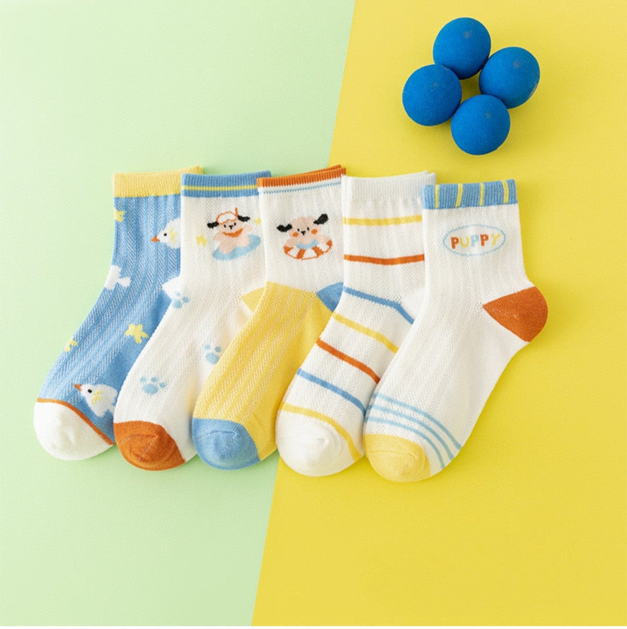 Baby/Kids 5 Pairs/Lot Breathable Casual Mesh Socks for Boy Girl childrensterritory