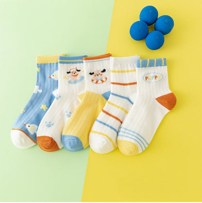 Baby/Kids 5 Pairs/Lot Breathable Casual Mesh Socks for Boy Girl childrensterritory