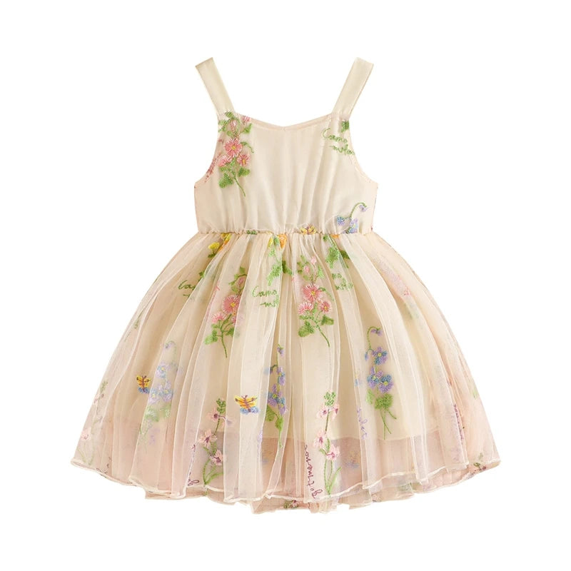 Floral Embroidery Baby Girls' Tulle Princess Dresses
