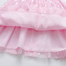 Little Girls Sequin Heart Print Elegant Birthday Party Dress childrensterritory