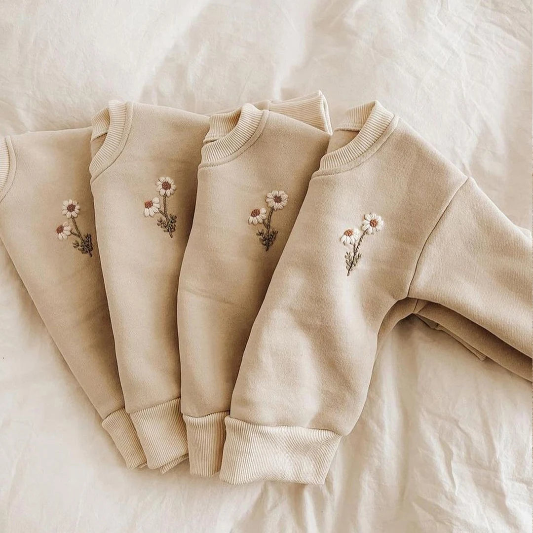 Kids Cartoon Print Long Sleeves Warm Clothing Set childrensterritory