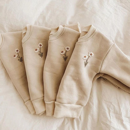 Kids Cartoon Print Long Sleeves Warm Clothing Set childrensterritory