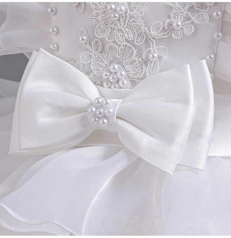 Kids Girls' Tiered Tulle Short Formal Dress with Aircraft Sleeves