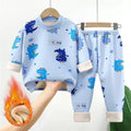 Baby/Kids Thick Warm Cartoon Print Pajamas Set