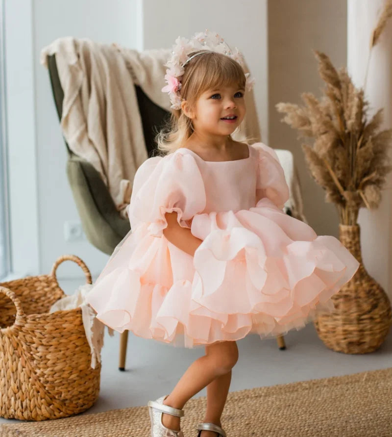 Tutu Flower Girl Dress with Big Bow for Birthday Party childrensterritory