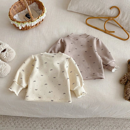 Girls’ Long-Sleeved Collar Design Winter Tops childrensterritory