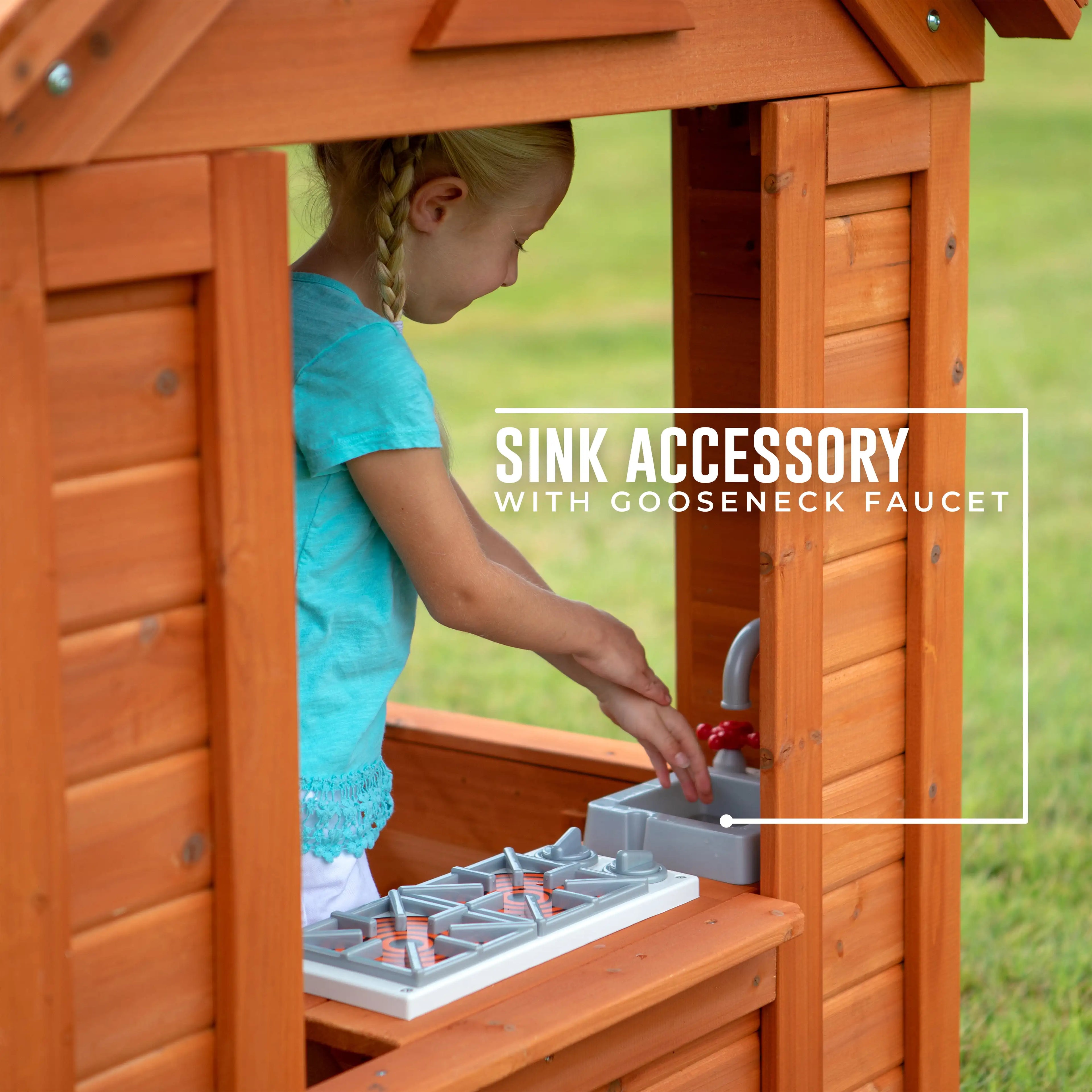 Kids Wooden Playhouse for Backyard with All Accessory childrensterritory